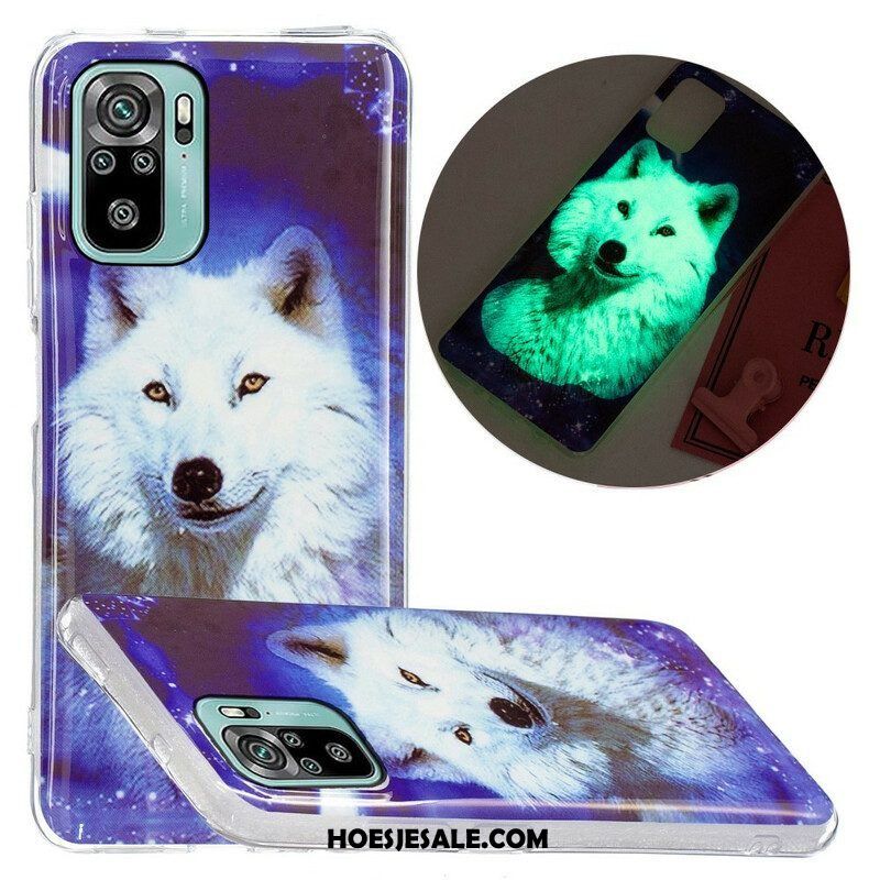 Hoesje voor Xiaomi Redmi Note 10 / 10S Fluorescerende Wolf-serie