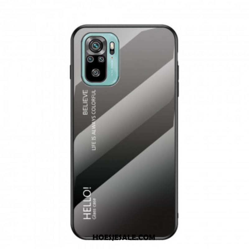 Hoesje voor Xiaomi Redmi Note 10 / 10S Gehard Glas Hallo