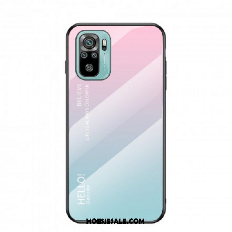 Hoesje voor Xiaomi Redmi Note 10 / 10S Gehard Glas Hallo