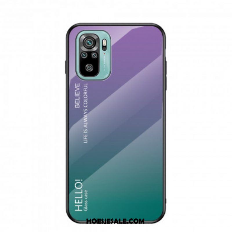 Hoesje voor Xiaomi Redmi Note 10 / 10S Gehard Glas Hallo