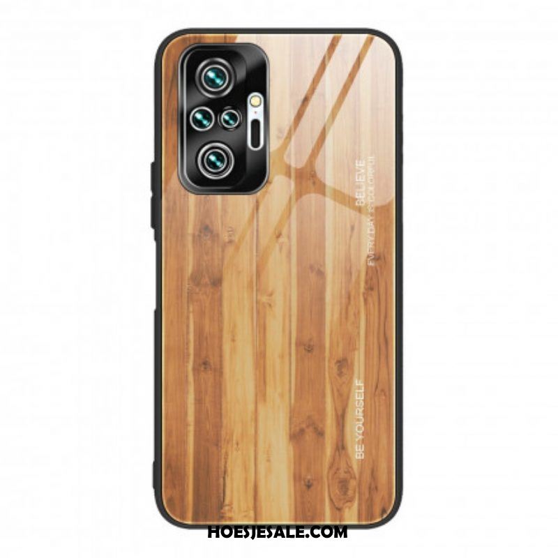 Hoesje voor Xiaomi Redmi Note 10 Pro Houtdesign Gehard Glas