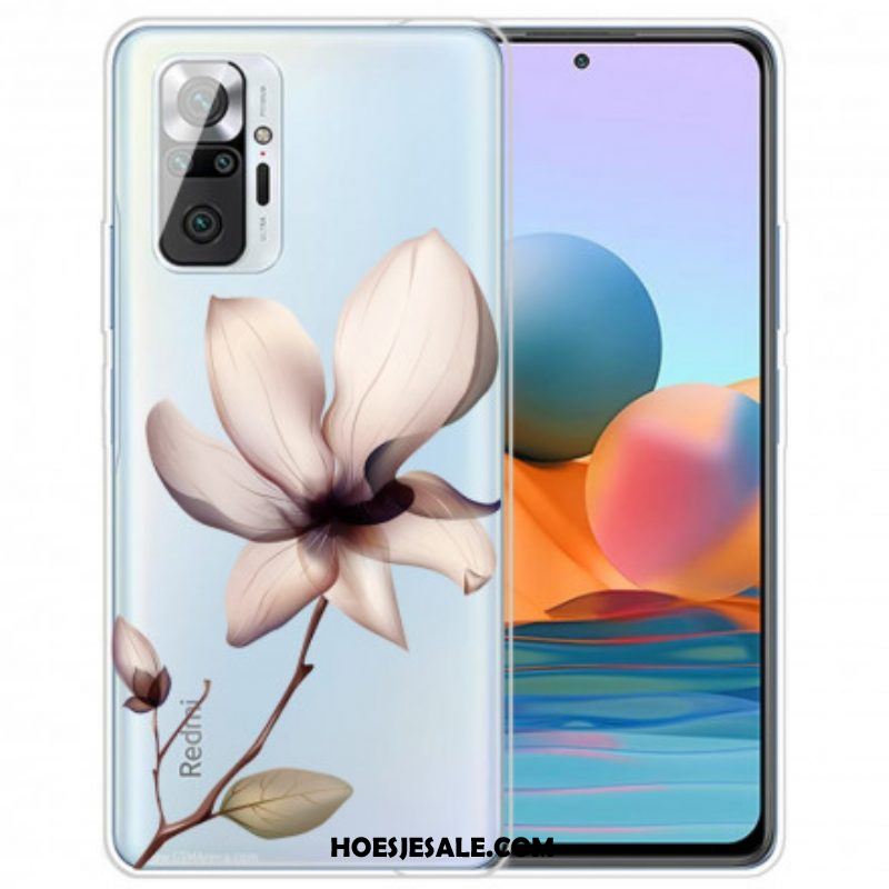 Hoesje voor Xiaomi Redmi Note 10 Pro Transparante Één Bloem