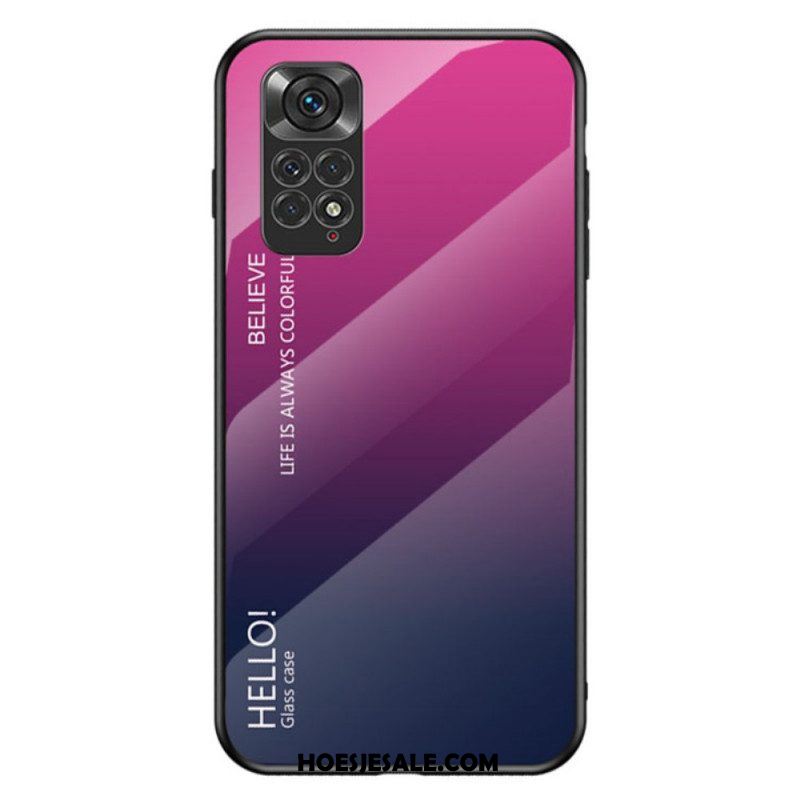 Hoesje voor Xiaomi Redmi Note 11 / 11S Gehard Glas Hallo