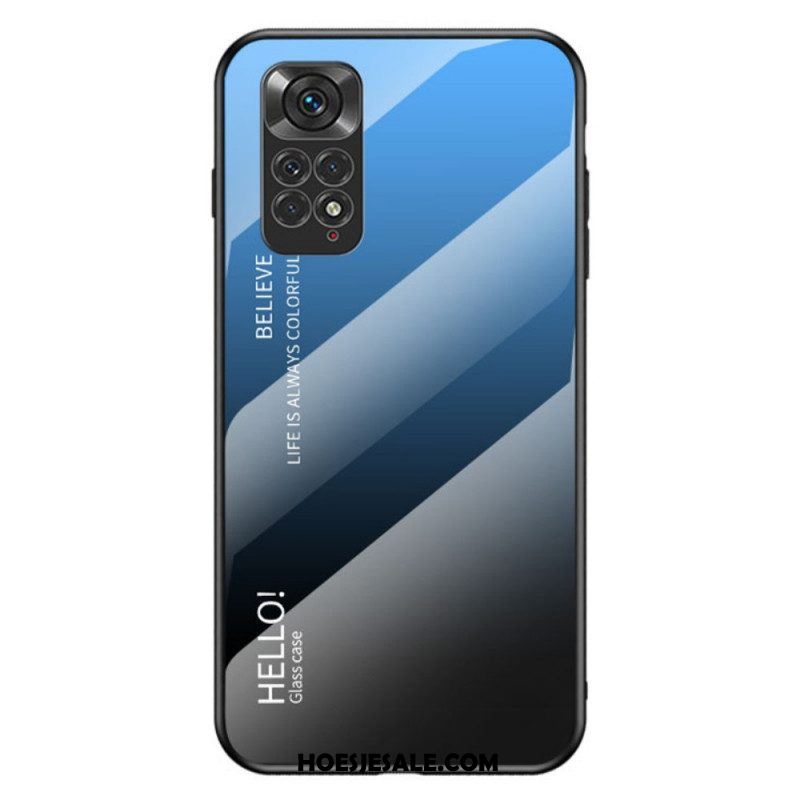 Hoesje voor Xiaomi Redmi Note 11 / 11S Gehard Glas Hallo