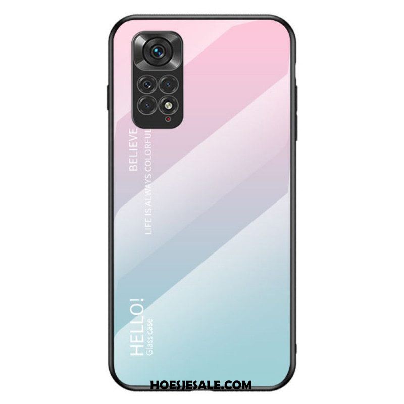 Hoesje voor Xiaomi Redmi Note 11 / 11S Gehard Glas Hallo