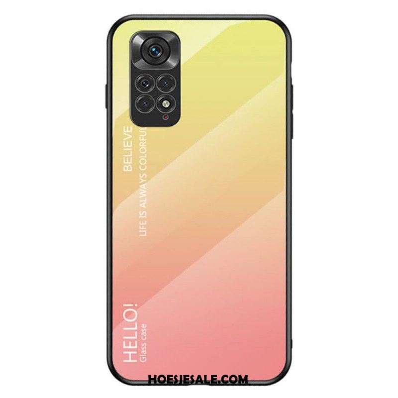 Hoesje voor Xiaomi Redmi Note 11 / 11S Gehard Glas Hallo