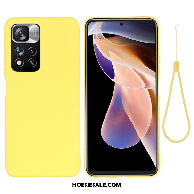 Hoesje voor Xiaomi Redmi Note 11 Pro Plus 5G Vloeibare Siliconen Met Lanyard