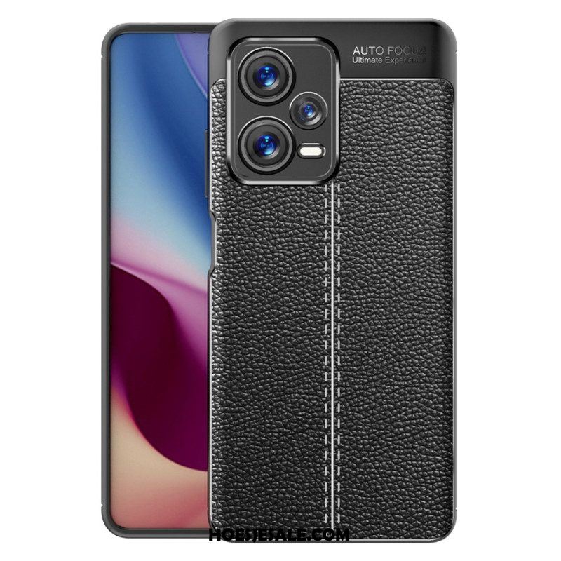 Hoesje voor Xiaomi Redmi Note 12 Pro Plus Dubbellijnig Litchi-leereffect