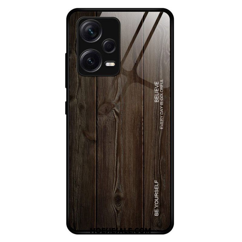 Hoesje voor Xiaomi Redmi Note 12 Pro Plus Houtdesign Gehard Glas