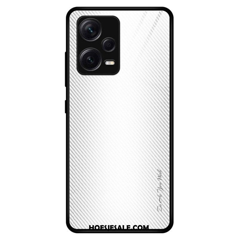 Hoesje voor Xiaomi Redmi Note 12 Pro Plus Koolstofvezel Gehard Glas