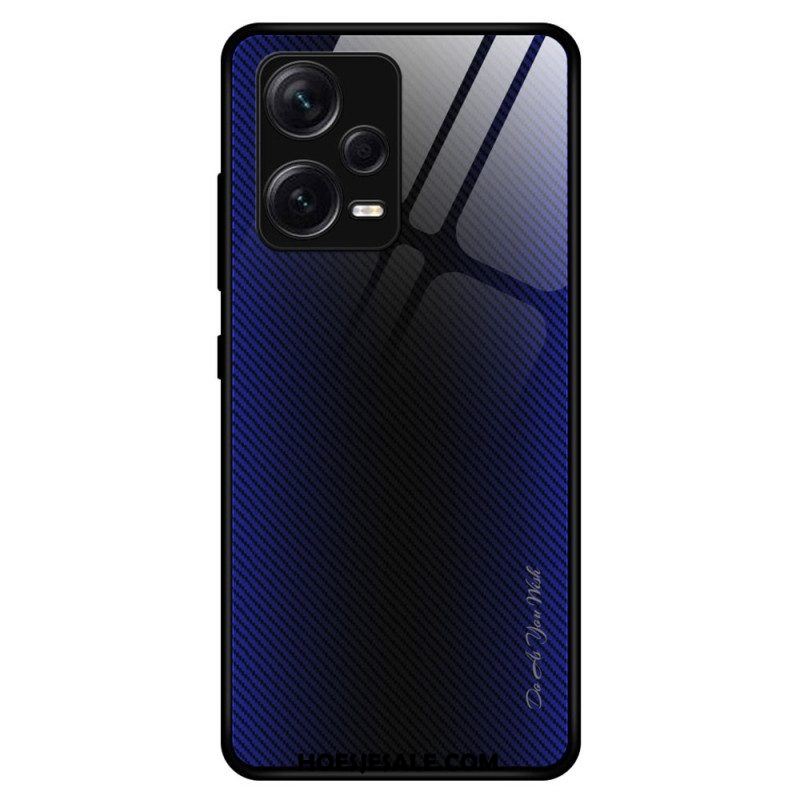 Hoesje voor Xiaomi Redmi Note 12 Pro Plus Koolstofvezel Gehard Glas