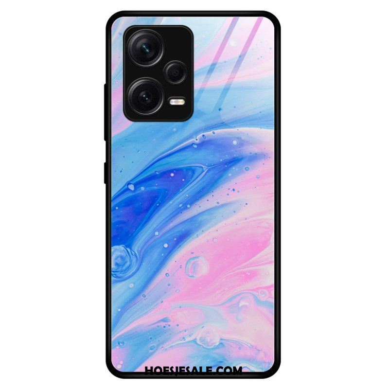 Hoesje voor Xiaomi Redmi Note 12 Pro Plus Marmeren Kleuren Gehard Glas