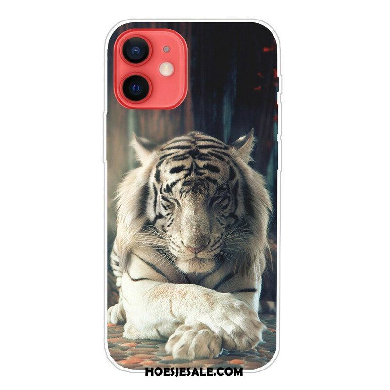 Hoesje voor iPhone 13 Mini Flexibele Tijger