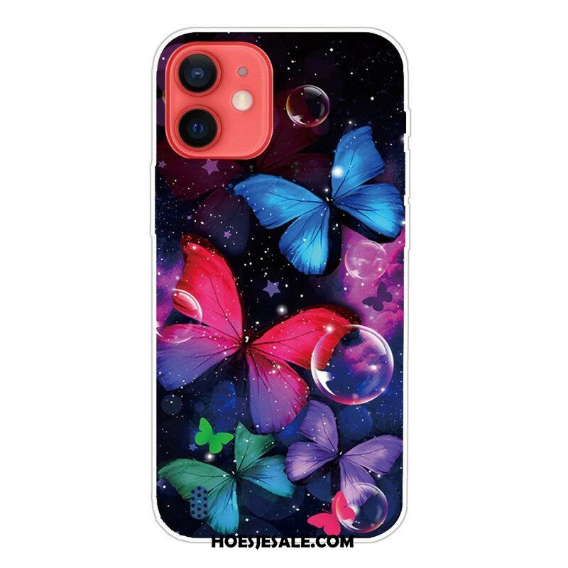 Hoesje voor iPhone 13 Mini Flexibele Vlinders