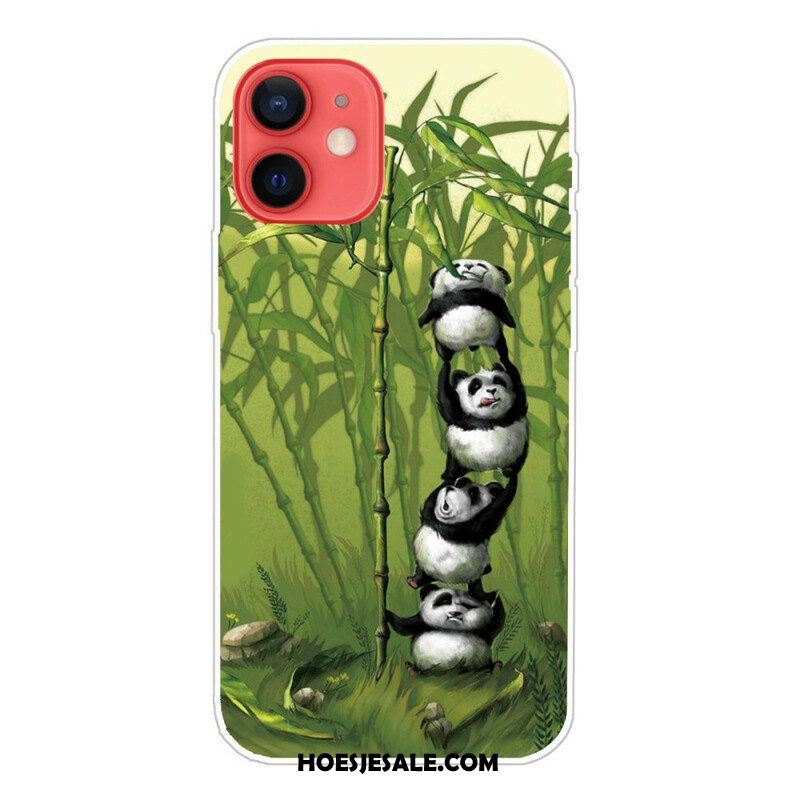 Hoesje voor iPhone 13 Mini Stelletje Panda's