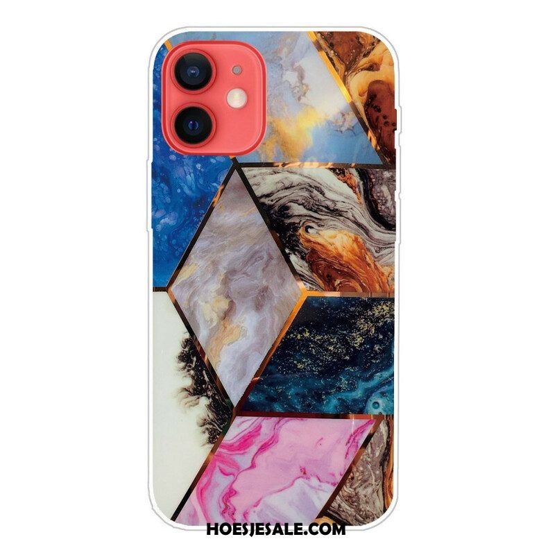 Hoesje voor iPhone 13 Mini Variabel Geometrisch Marmer