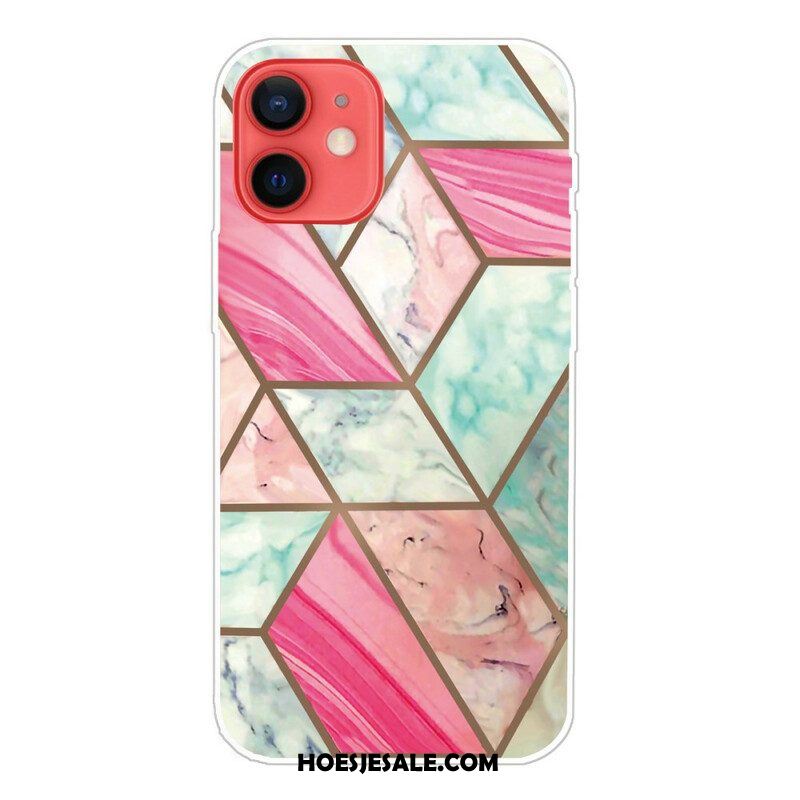 Hoesje voor iPhone 13 Mini Variabel Geometrisch Marmer