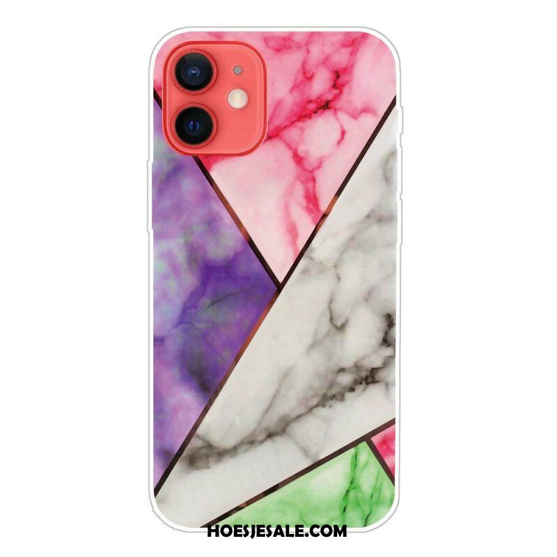 Hoesje voor iPhone 13 Mini Variabel Geometrisch Marmer