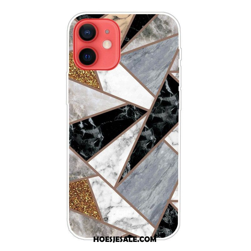 Hoesje voor iPhone 13 Mini Variabel Geometrisch Marmer