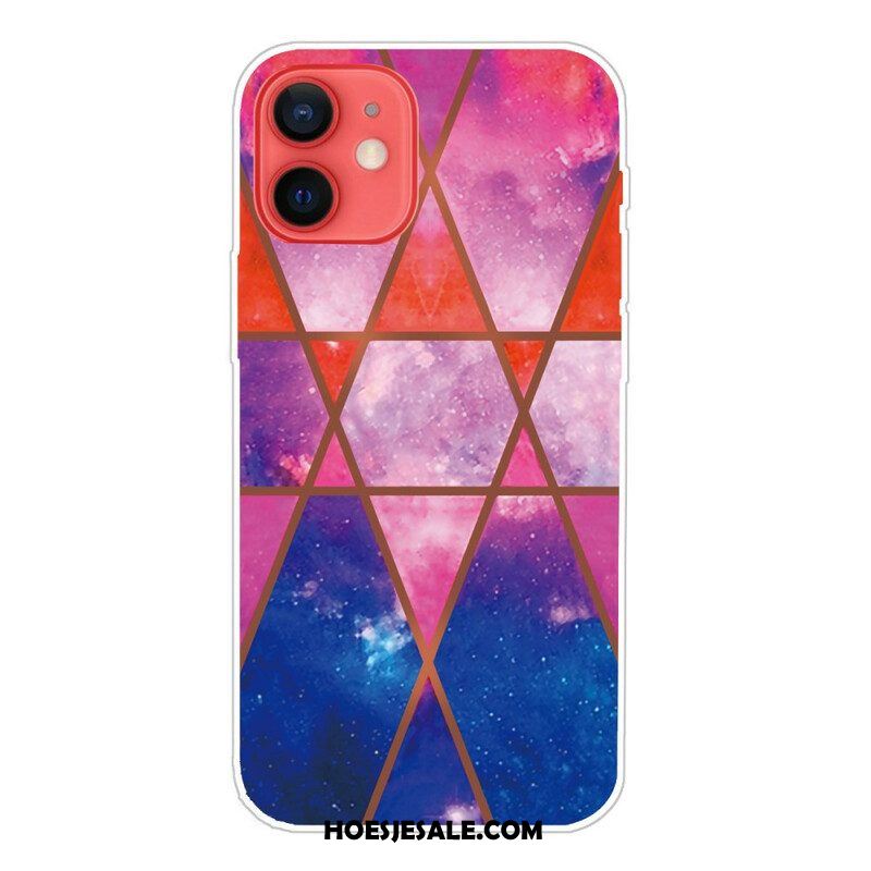 Hoesje voor iPhone 13 Mini Weiger Geometrisch Marmer