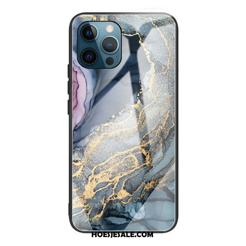 Hoesje voor iPhone 13 Pro Marmer Gehard Glas