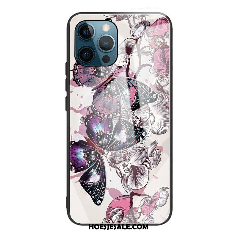 Hoesje voor iPhone 13 Pro Max Vlinders Variatie Gehard Glas