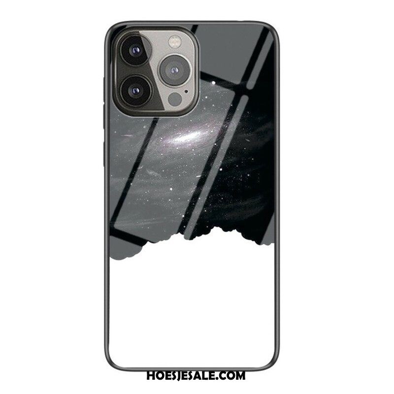 Hoesje voor iPhone 13 Pro Sterrenhemel Gehard Glas