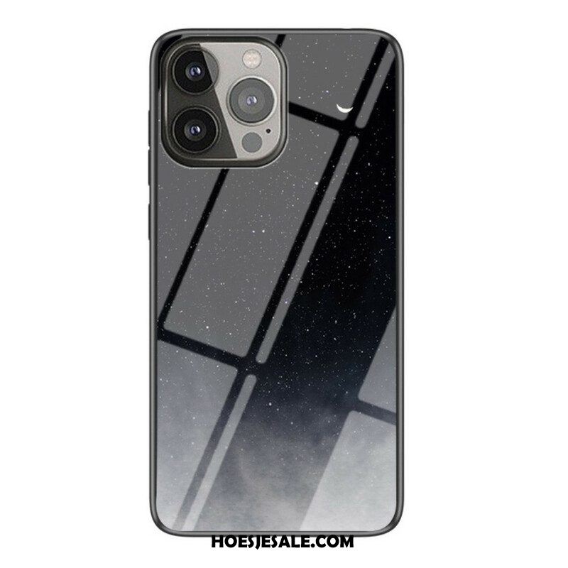 Hoesje voor iPhone 13 Pro Sterrenhemel Gehard Glas