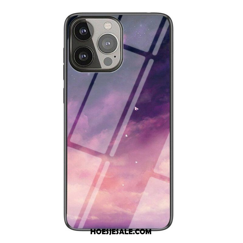 Hoesje voor iPhone 13 Pro Sterrenhemel Gehard Glas