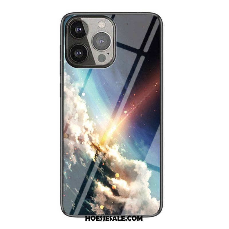 Hoesje voor iPhone 13 Pro Sterrenhemel Gehard Glas
