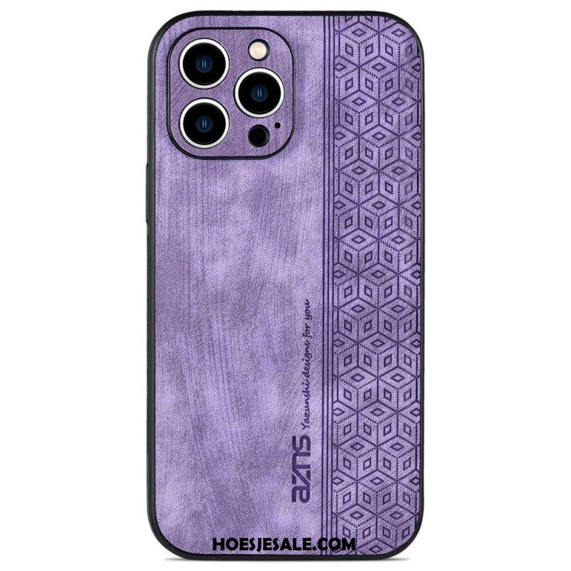 Hoesje voor iPhone 14 Azns Ledereffect