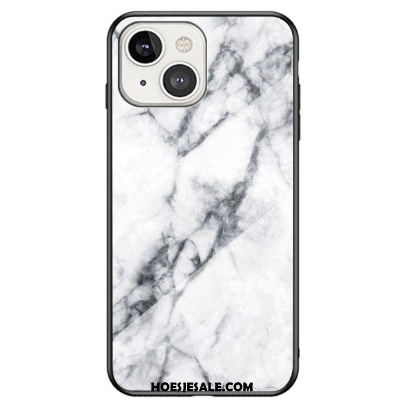 Hoesje voor iPhone 14 Marmer Gehard Glas