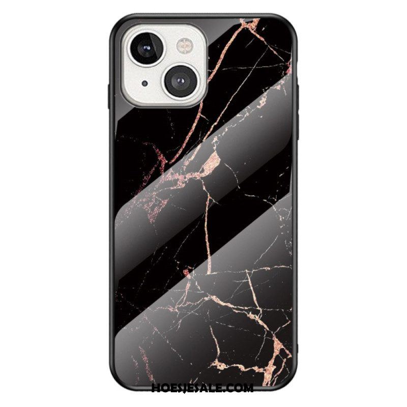 Hoesje voor iPhone 14 Marmer Gehard Glas