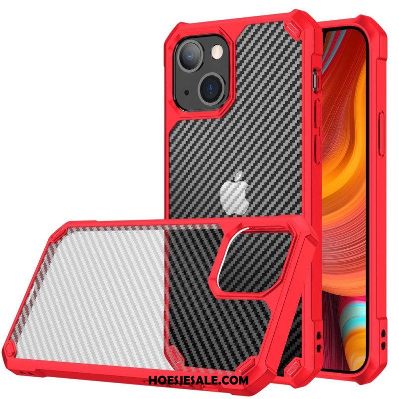 Hoesje voor iPhone 14 Naadloze Koolstofvezeltextuur