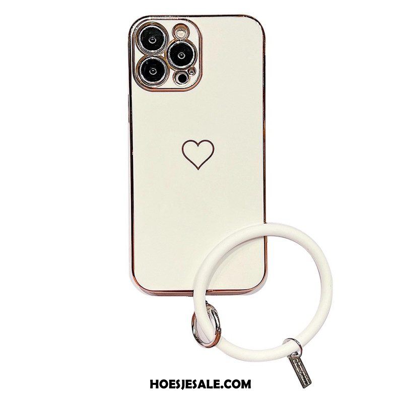 Hoesje voor iPhone 14 Plus Hart Met Riem In Ringstijl