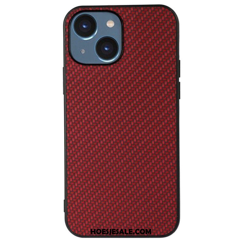 Hoesje voor iPhone 14 Plus Koolstofvezel Textuur