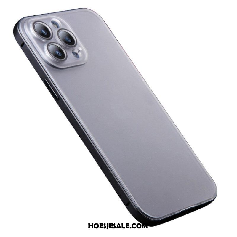 Hoesje voor iPhone 14 Pro Frosted Metalen Effect