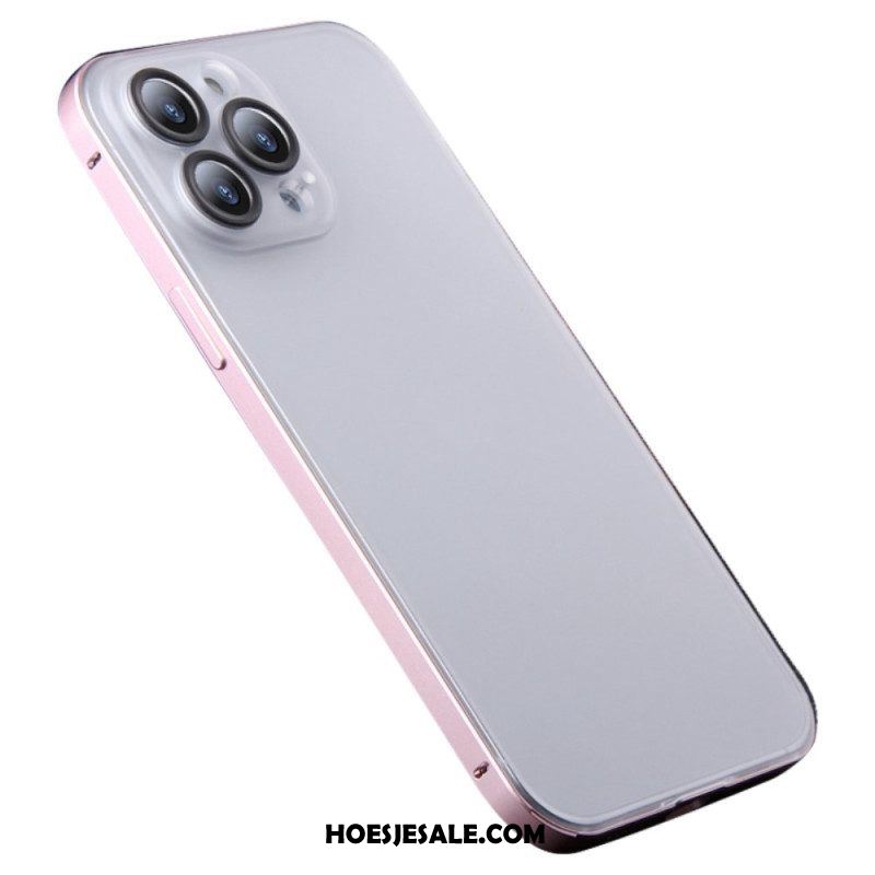 Hoesje voor iPhone 14 Pro Frosted Metalen Effect