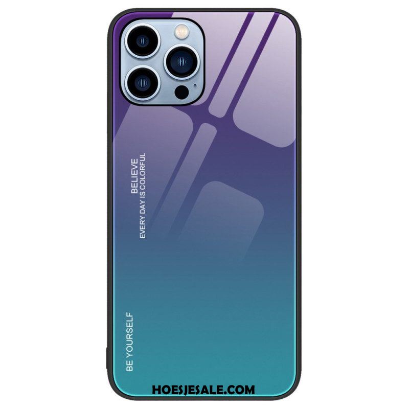 Hoesje voor iPhone 14 Pro Gehard Glas Wees Jezelf