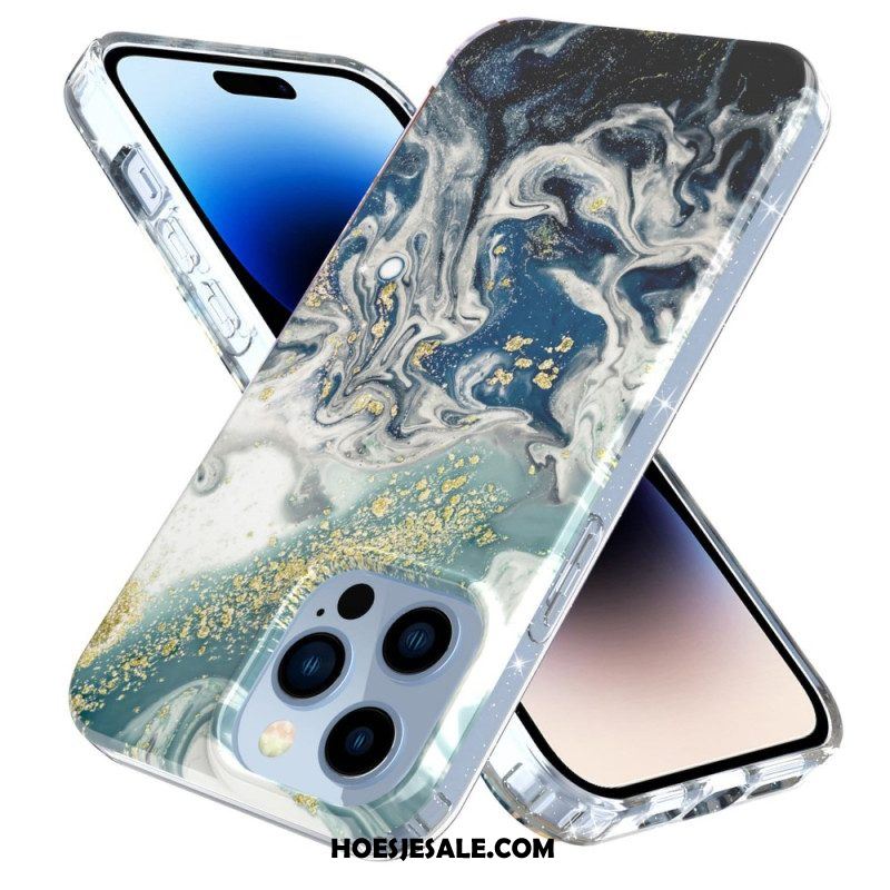 Hoesje voor iPhone 14 Pro Max Enkel Marmer