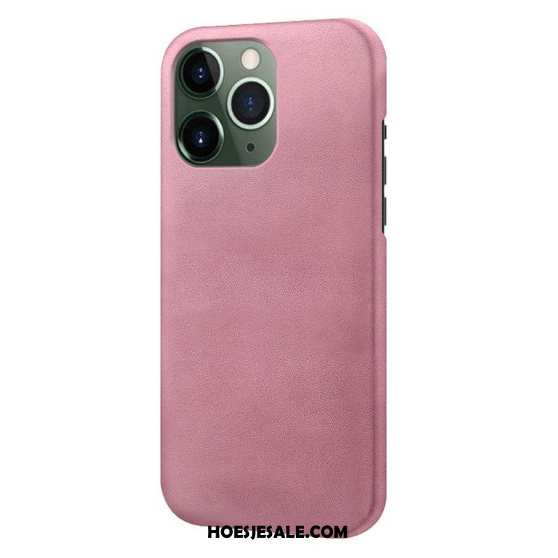 Hoesje voor iPhone 14 Pro Max Leer-effect