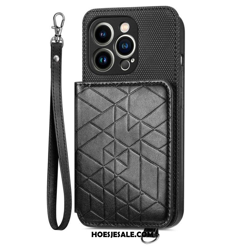 Hoesje voor iPhone 14 Pro Max Portemonnee Leren Portemonnee & Lanyard
