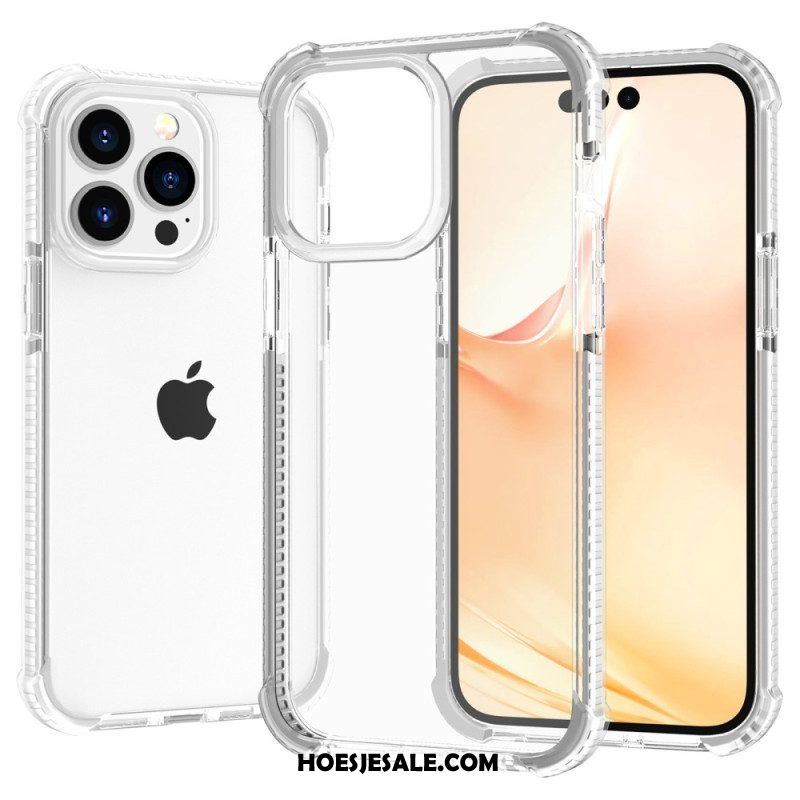 Hoesje voor iPhone 14 Pro Max Transparant Gekleurde Randen