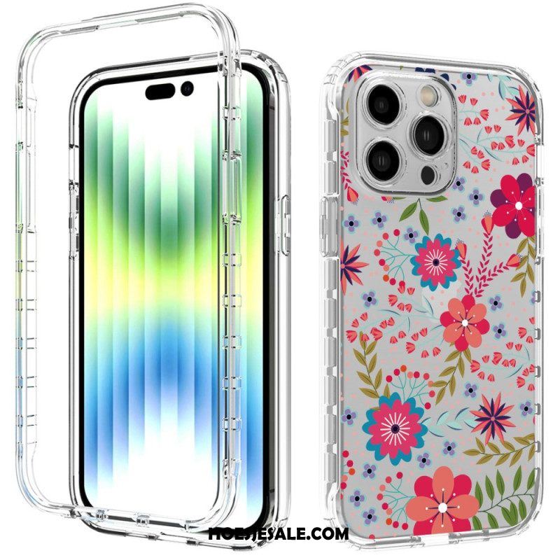 Hoesje voor iPhone 14 Pro Max Verbeterde Bloemen