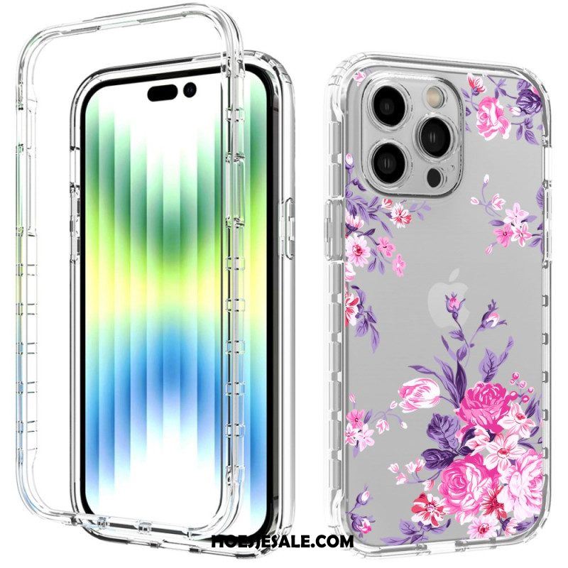 Hoesje voor iPhone 14 Pro Max Verbeterde Bloemen