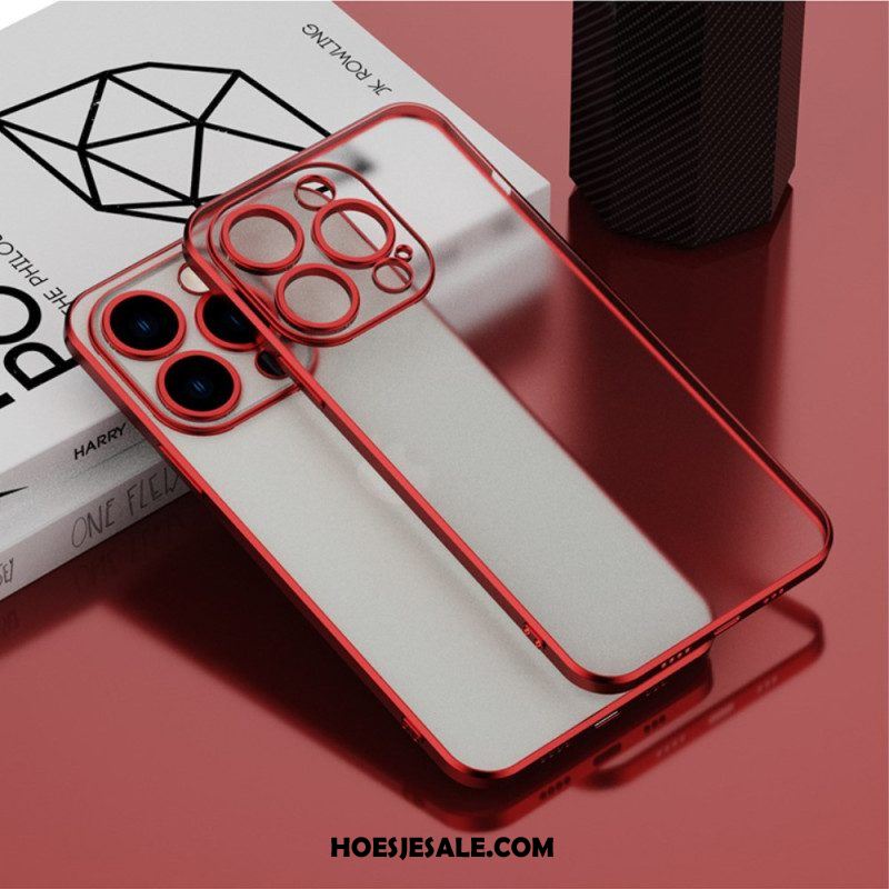 Hoesje voor iPhone 14 Transparante Metalen Stijl