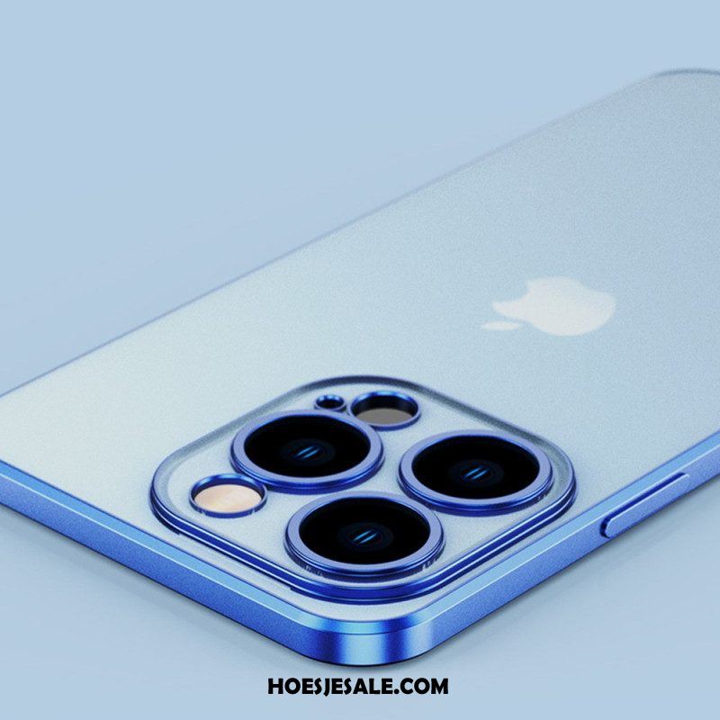 Hoesje voor iPhone 14 Transparante Metalen Stijl