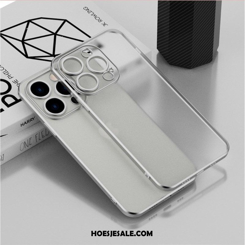 Hoesje voor iPhone 14 Transparante Metalen Stijl