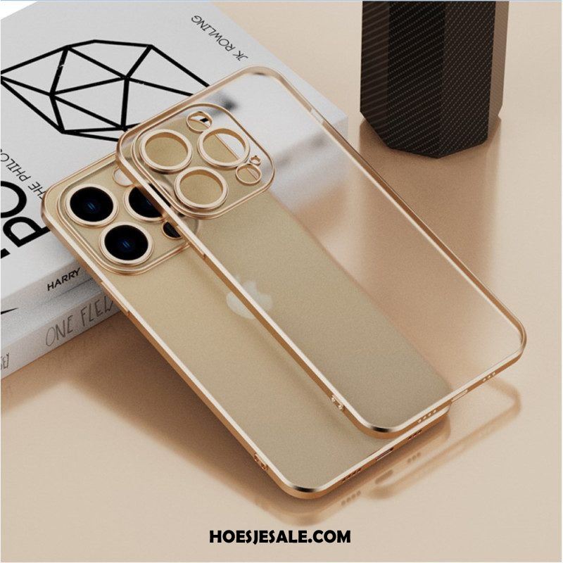 Hoesje voor iPhone 14 Transparante Metalen Stijl