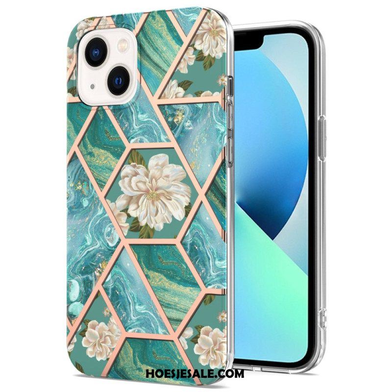 Hoesje voor iPhone 15 Bloemenmarmer